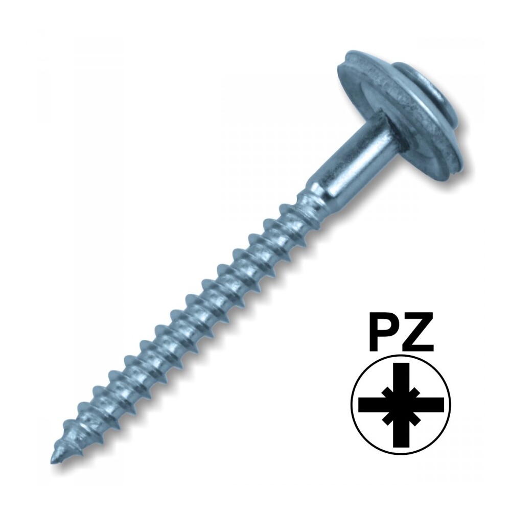 Spenglerschraube A2 2-teilig. PZ 4,5 x 25 mm mit Dichtscheibe