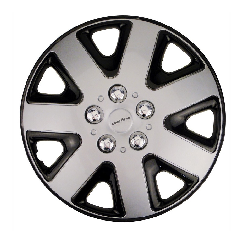 Goodyear Radkappen 13 Zoll, 4 Stück, silber/schwarz, Flexo image number 0