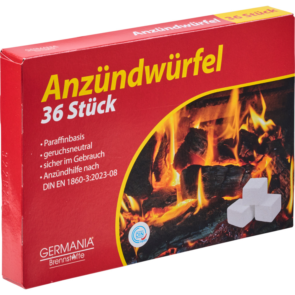 GERMANIA® Grillanzünder 36 Stück in Würfelform auf Paraffinbasis image number 1