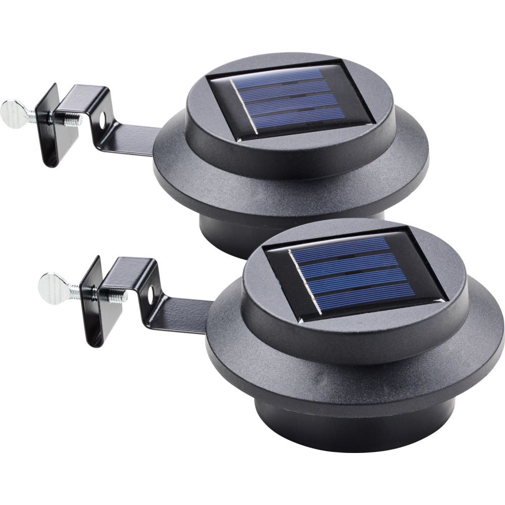 Solar-Dachrinnenleuchten-Set 2 St&uuml;ck aus Kunststoff image number 1