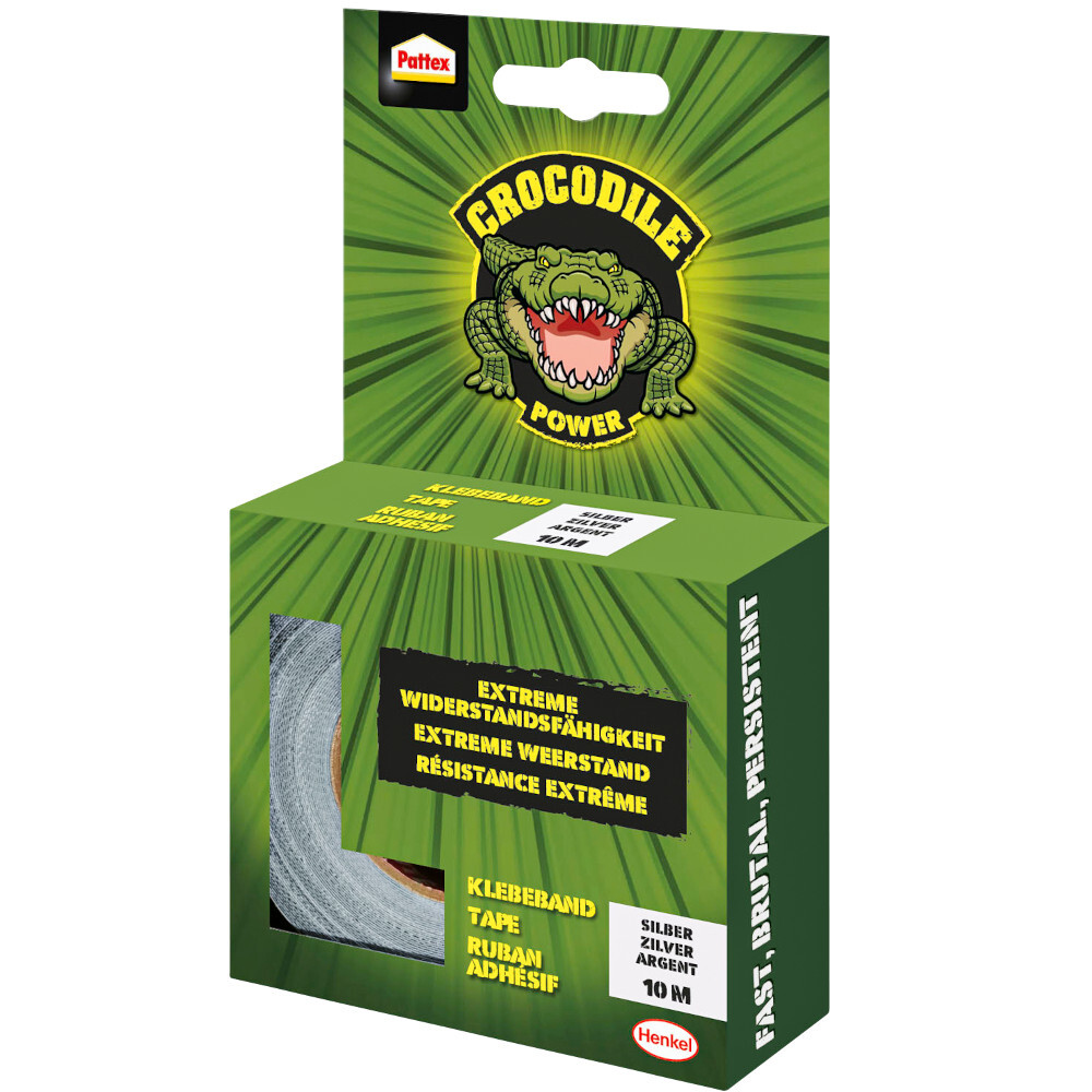 Pattex® Crocodile Power Klebeband Silber, 10 m