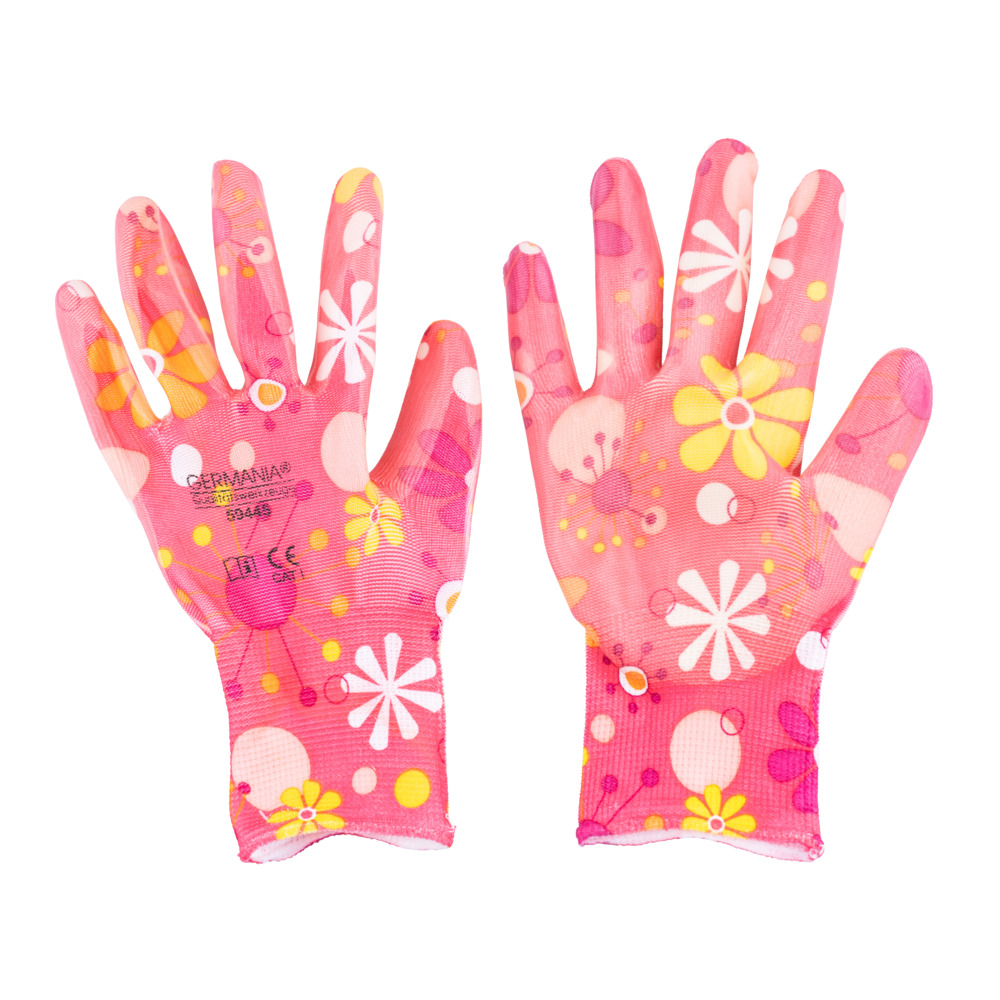 Damen Gartenhandschuhe Größe 8 mit Blumenmotiv