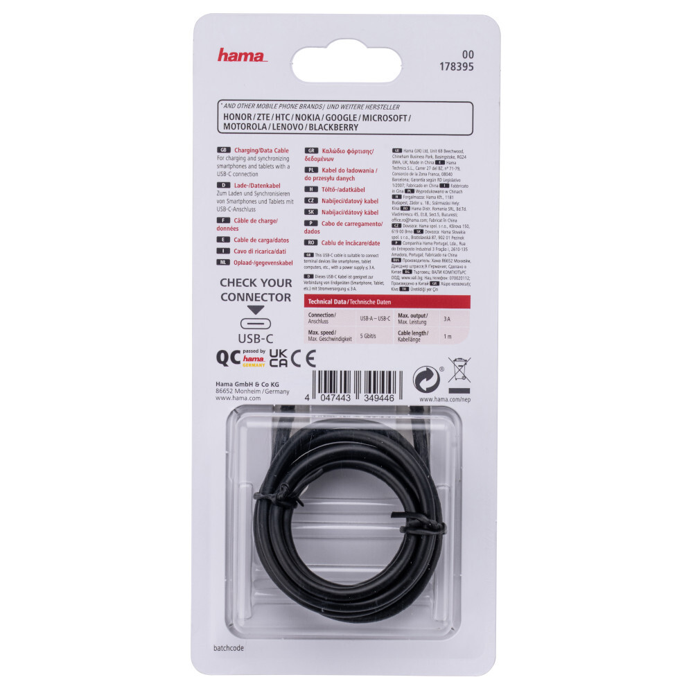 Ladekabel 1 m USB 3.1 SuperSpeed USB-C in Schwarz image number 2