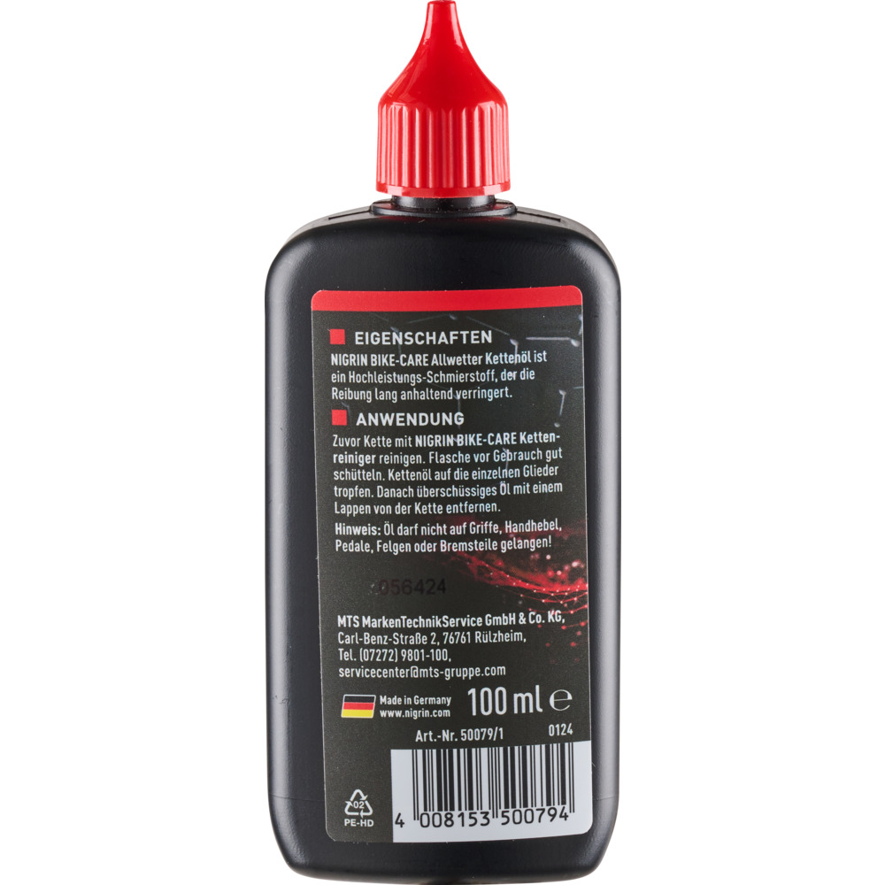 Nigrin Fahrrad Kettenöl Allwetter, 100 ml image number 1
