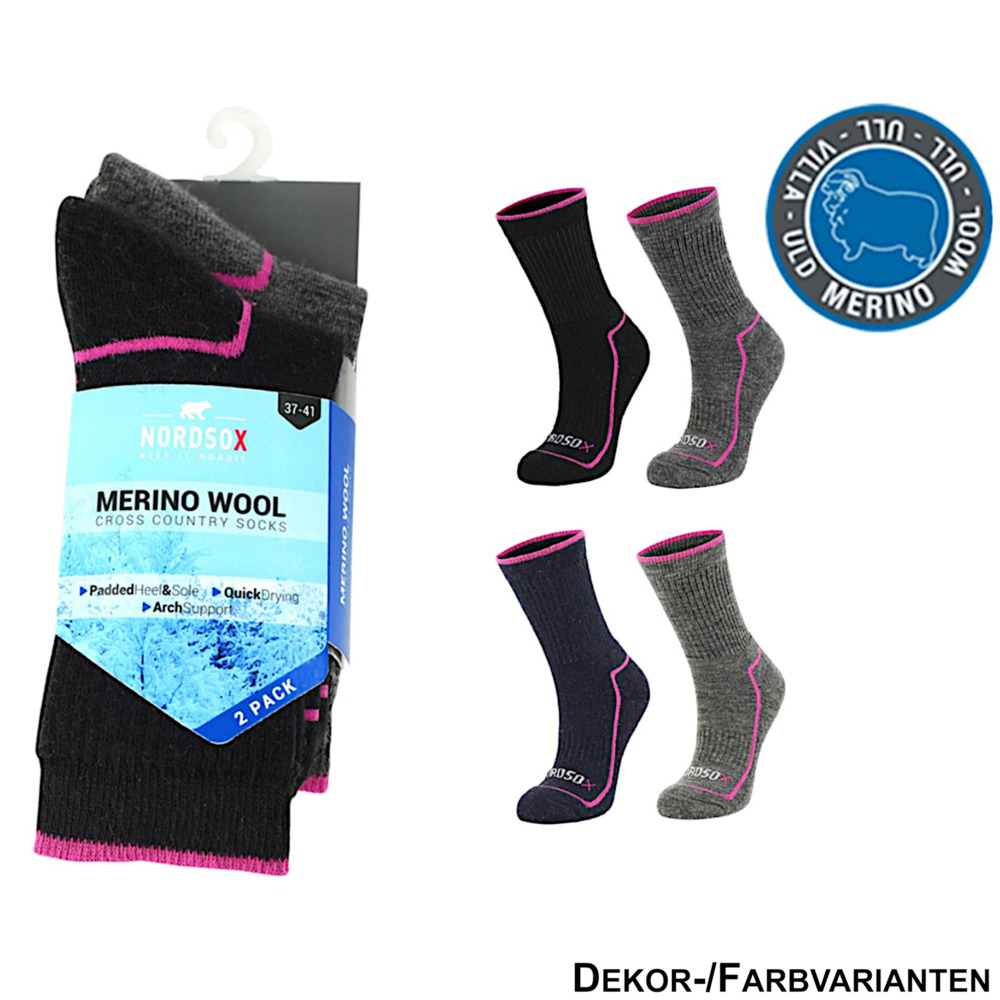 Damen und Herren Merino Socken 2er Pack, sortiert image number 2