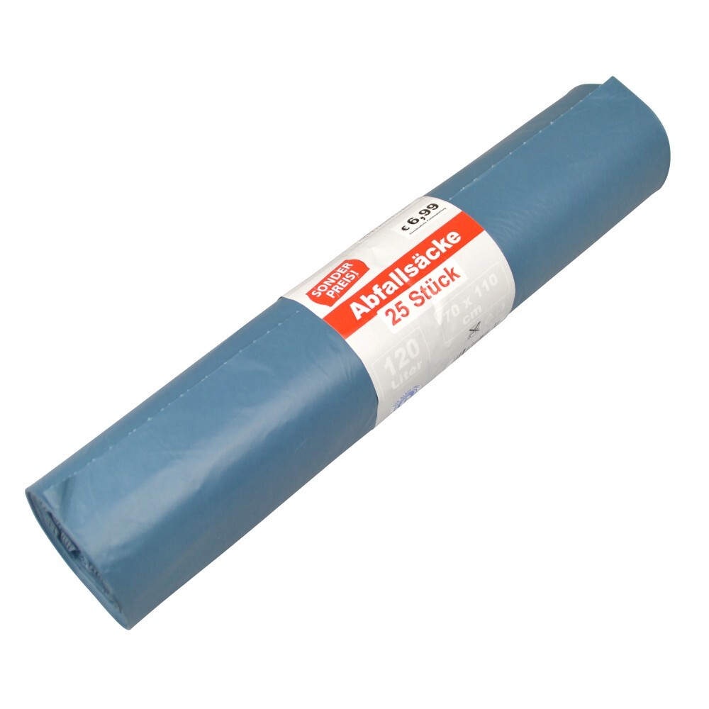 Sonderpreis Baumarkt Müllsackrolle 120 Liter 32µ 25 Stück blau
