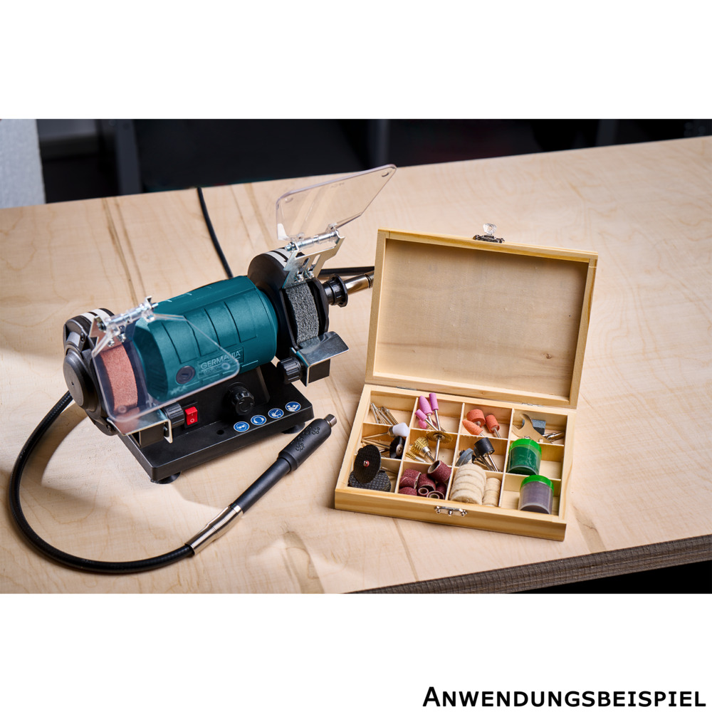 GERMANIA® Doppelschleifer 120 W inklusive 103-teiliges Zubehörset image number 2