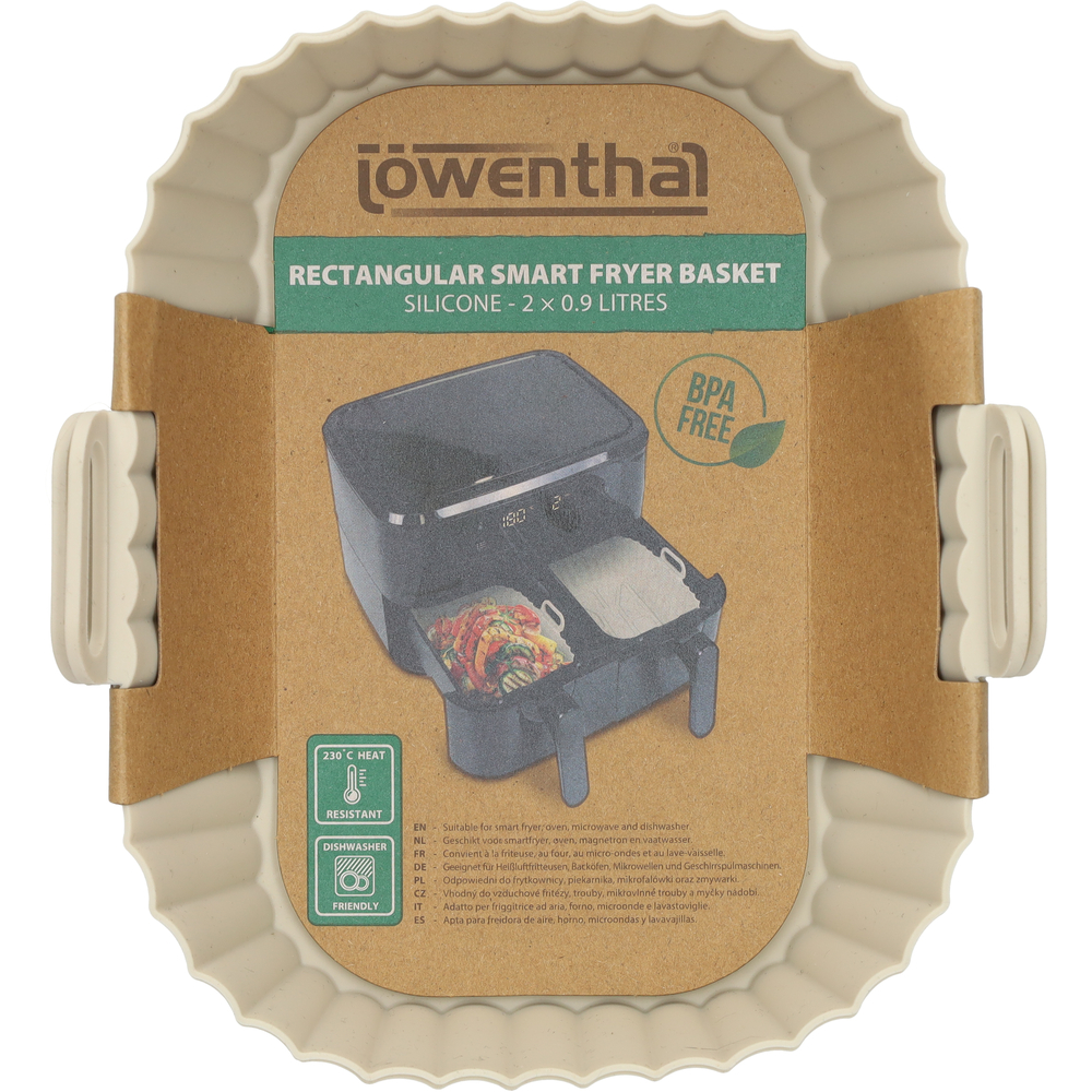 Airfryer-Silikonform 2er-Set rechteckig 2x 0,9l creme image number 1