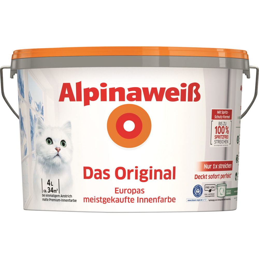 Alpinaweiß Wandfarbe 4 Liter