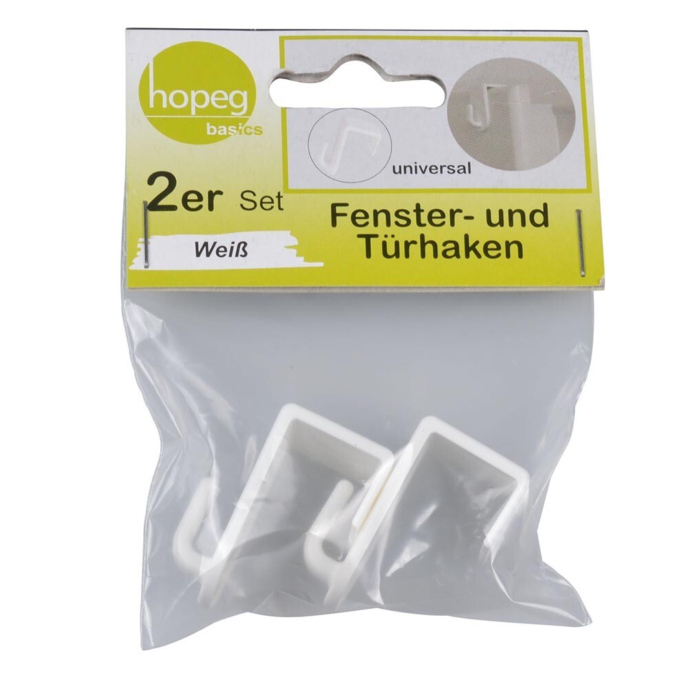 Fenster- und Türhaken 2er Set in Weiß
