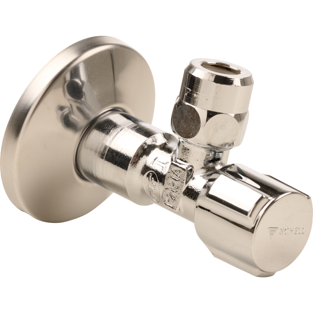 Eckregulierventil mit Verl&auml;ngerung und Schubrosette 1/2"AG x 10 mm image number 1