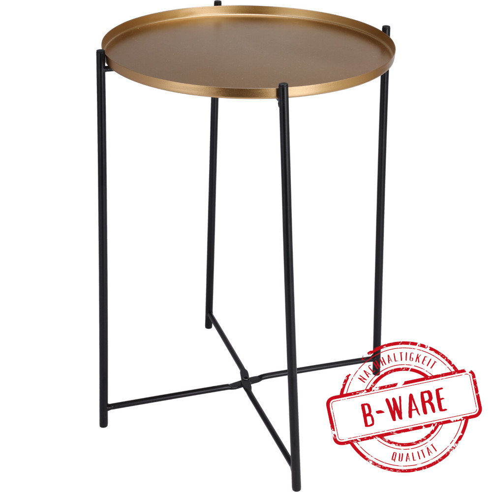 Beistelltisch rund Ø 35x47 cm aus Metall in Gold - B-Ware