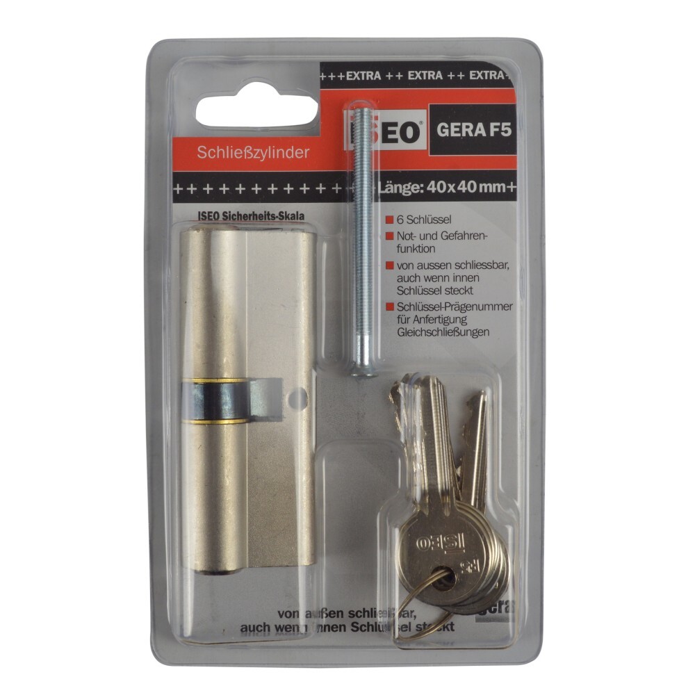 Schließzylinder GERA 5600 40-40 mm mit 6 Schlüsseln