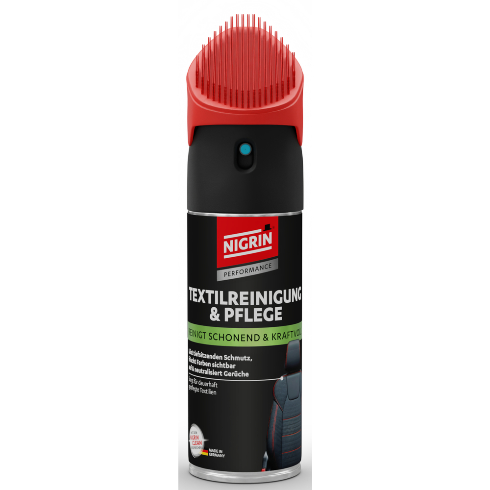 Nigrin Auto Textil-Reiniger, 400 ml, mit Reinigungsb&uuml;rste