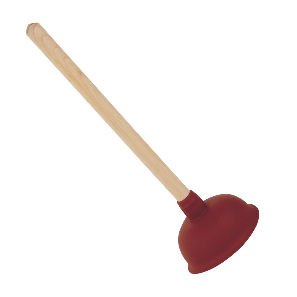 Saugglocke Ø 14 cm aus Gummi mit Holzstiel