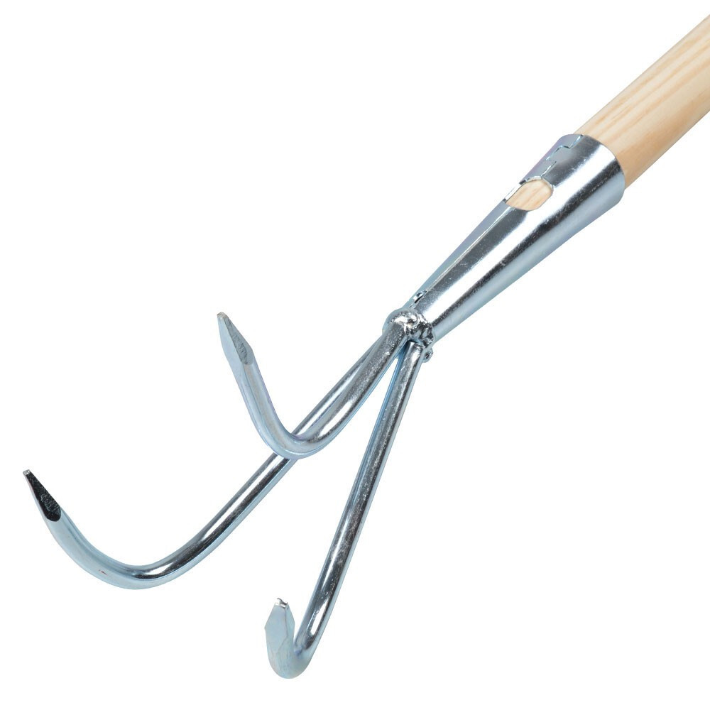 GERMANIA® Grubber mit Holzstiel, 3 Zinken, verzinkt, 157 cm image number 2