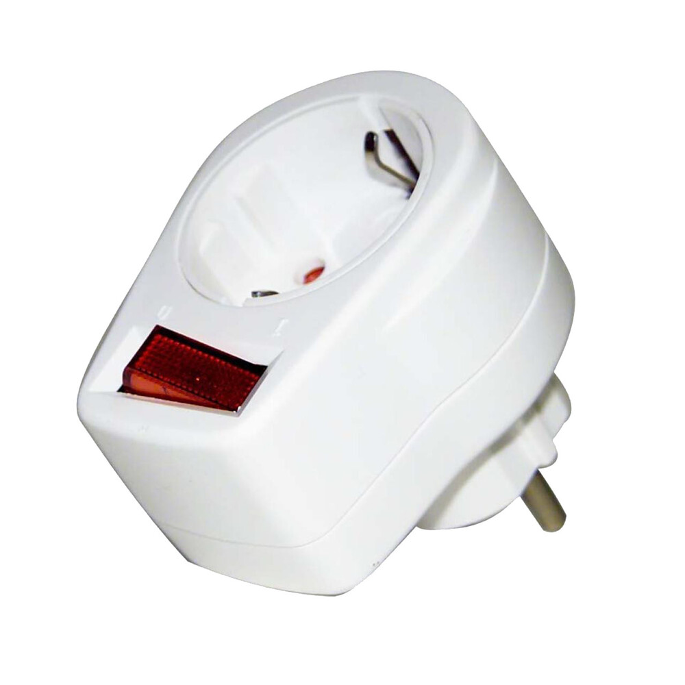 Zwischenstecker 250 V in weiß mit Schalter