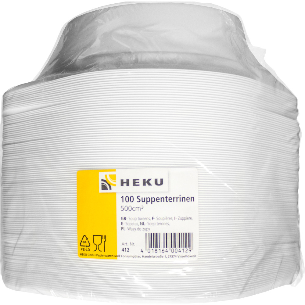 Suppenschüssel weiß, 500ml, 100 Stück Kunststoff image number 0