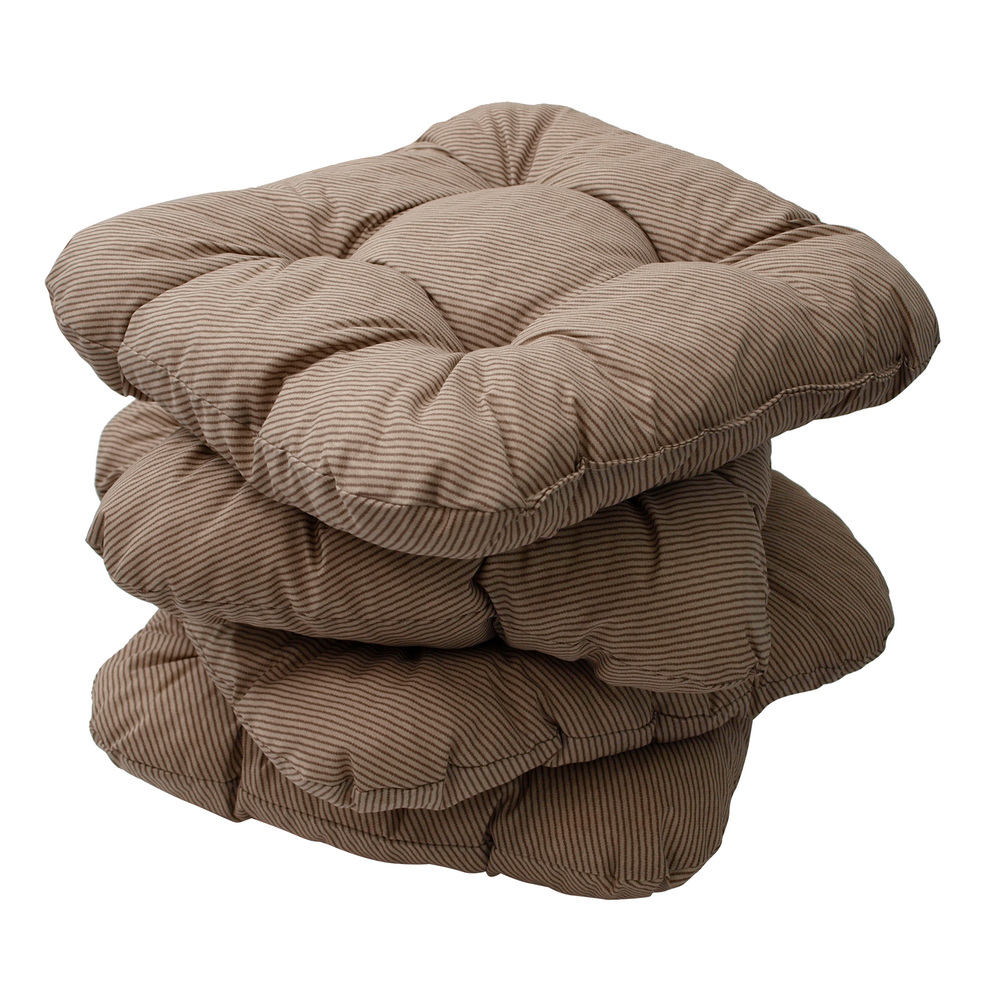 Sitzpolster 4er-Set 38 x 38 cm taupe gestreift