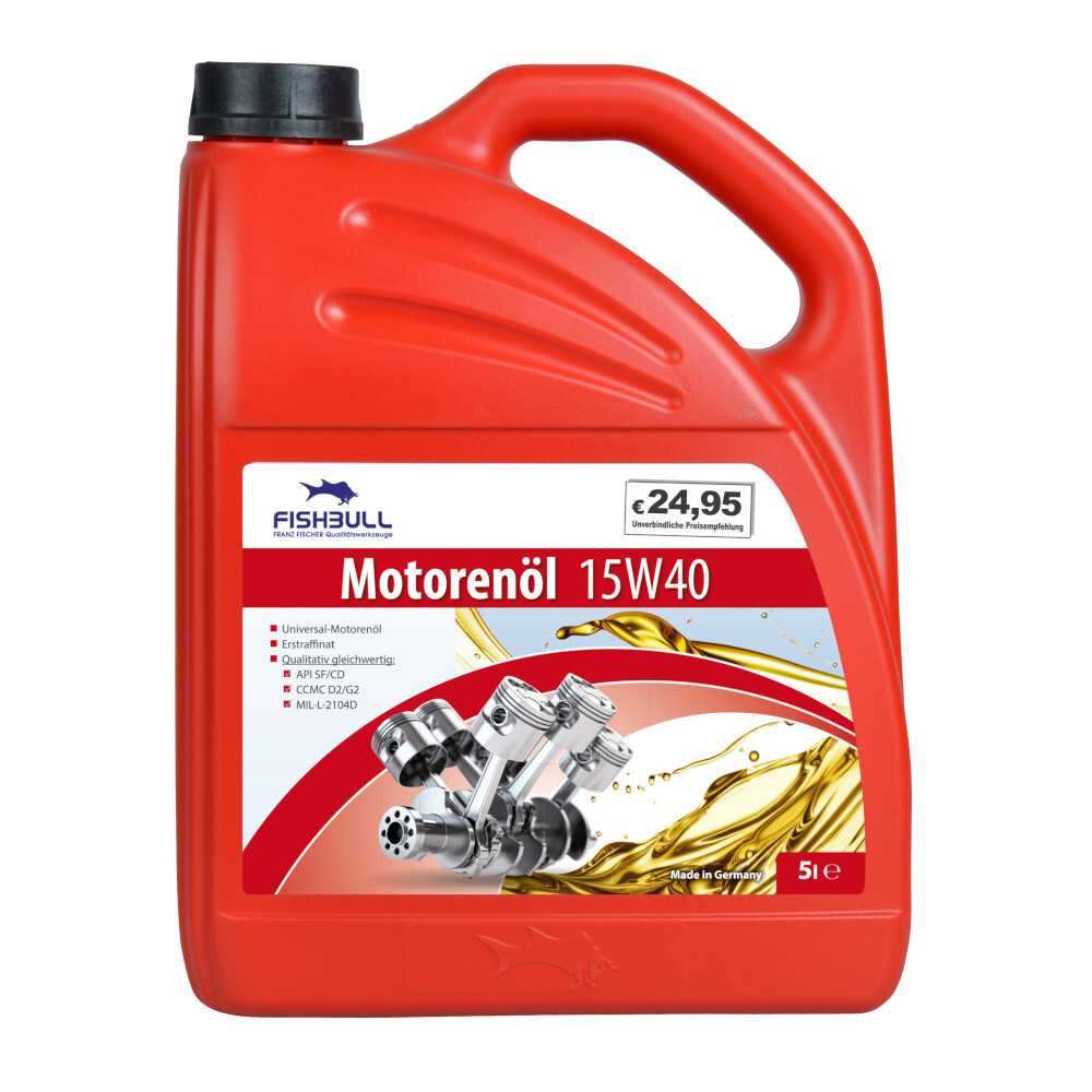 FISHBULL Motorenöl 15W-40 5 Liter, Motoröl für Otto und Dieselmotoren