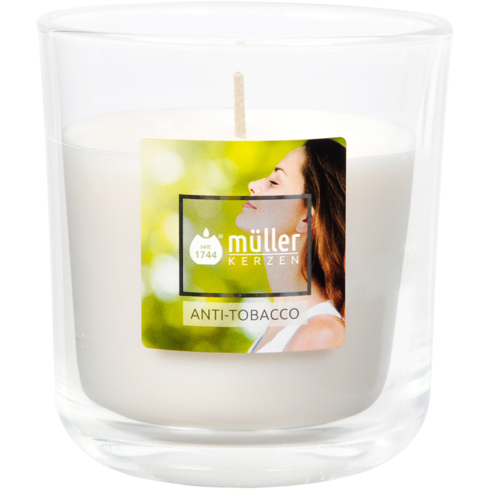 Duftkerze Anti Tobacco im Glas 88 x &Oslash; 80 mm