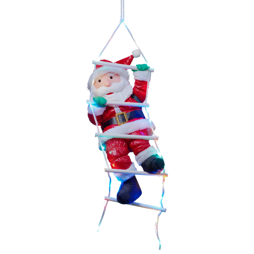Weihnachtsmann auf LED Leiter