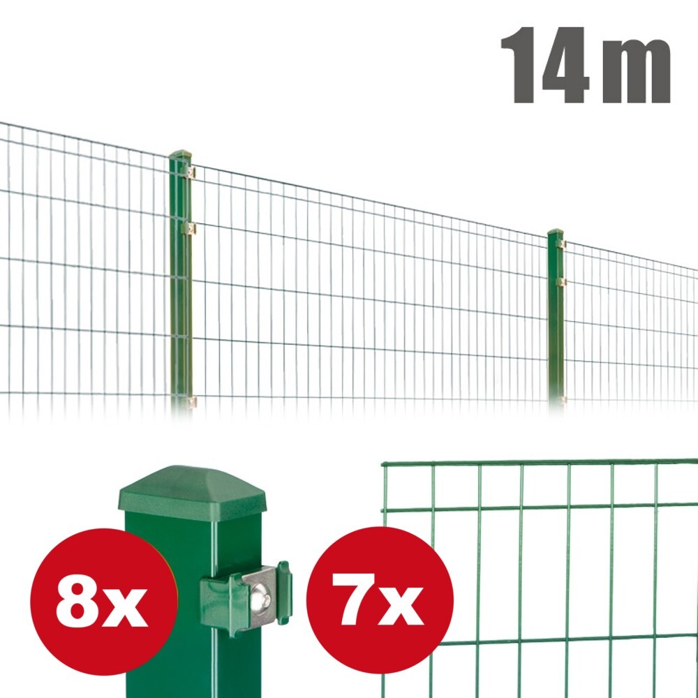 Zaunpaket Michl ca. 0,8 m x ca. 14 m moosgrün verzinkt pulverbeschichtet