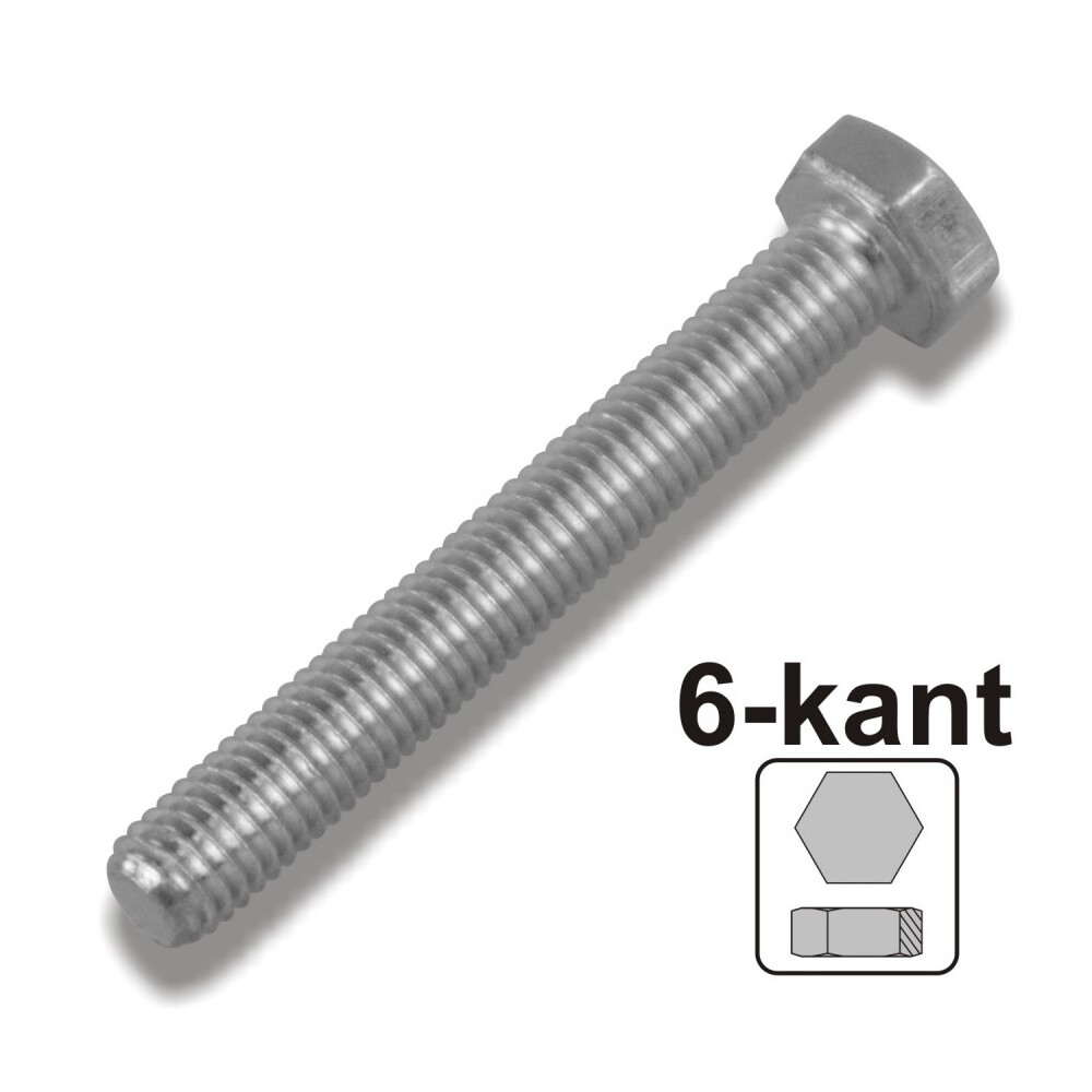 Maschinenschraube 10x80 mm M10 DIN933 galvanisch verzinkt 8.8 Sechskantschraube