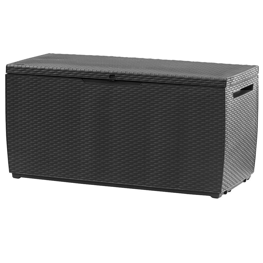 Auflagenbox 305 Liter in anthrazit mit Polyrattanoptik