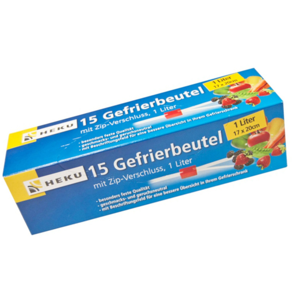 Gefrierbeutel mit Beschriftungsfeld und Verschlussclips image number 0