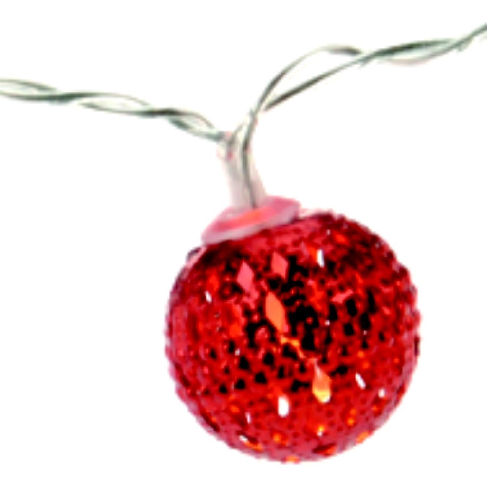 LED Lichterkette 10 LEDs Metallkugel in Rot