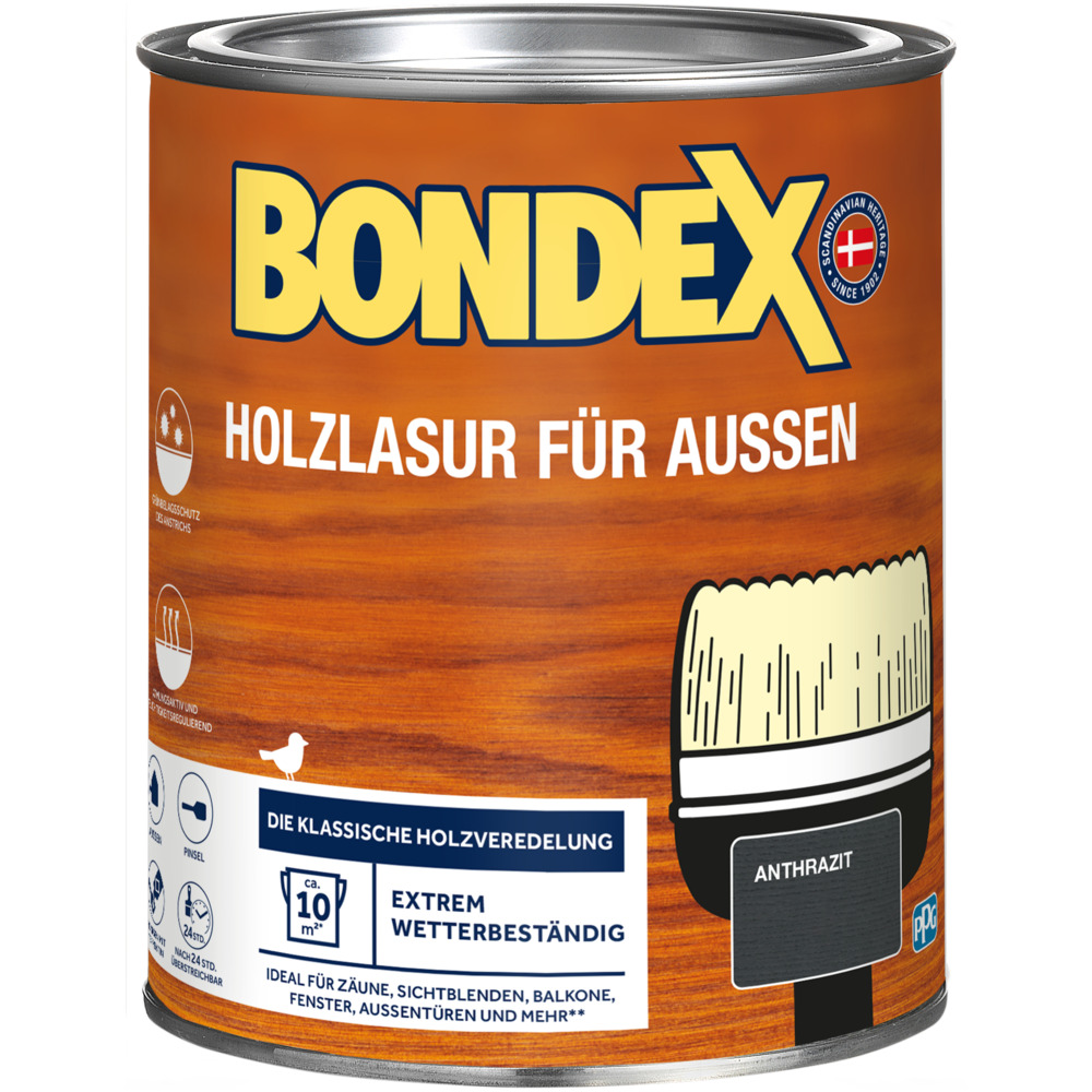 BONDEX Holzlasur für Aussen anthrazit 750 ml image number 0