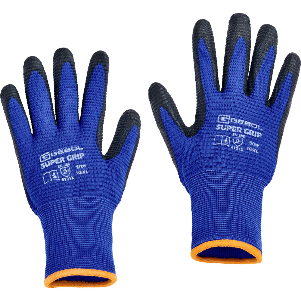 Handschuhe Super Grip Größe 10 aus Nylon mit Nitril-Beschichtung