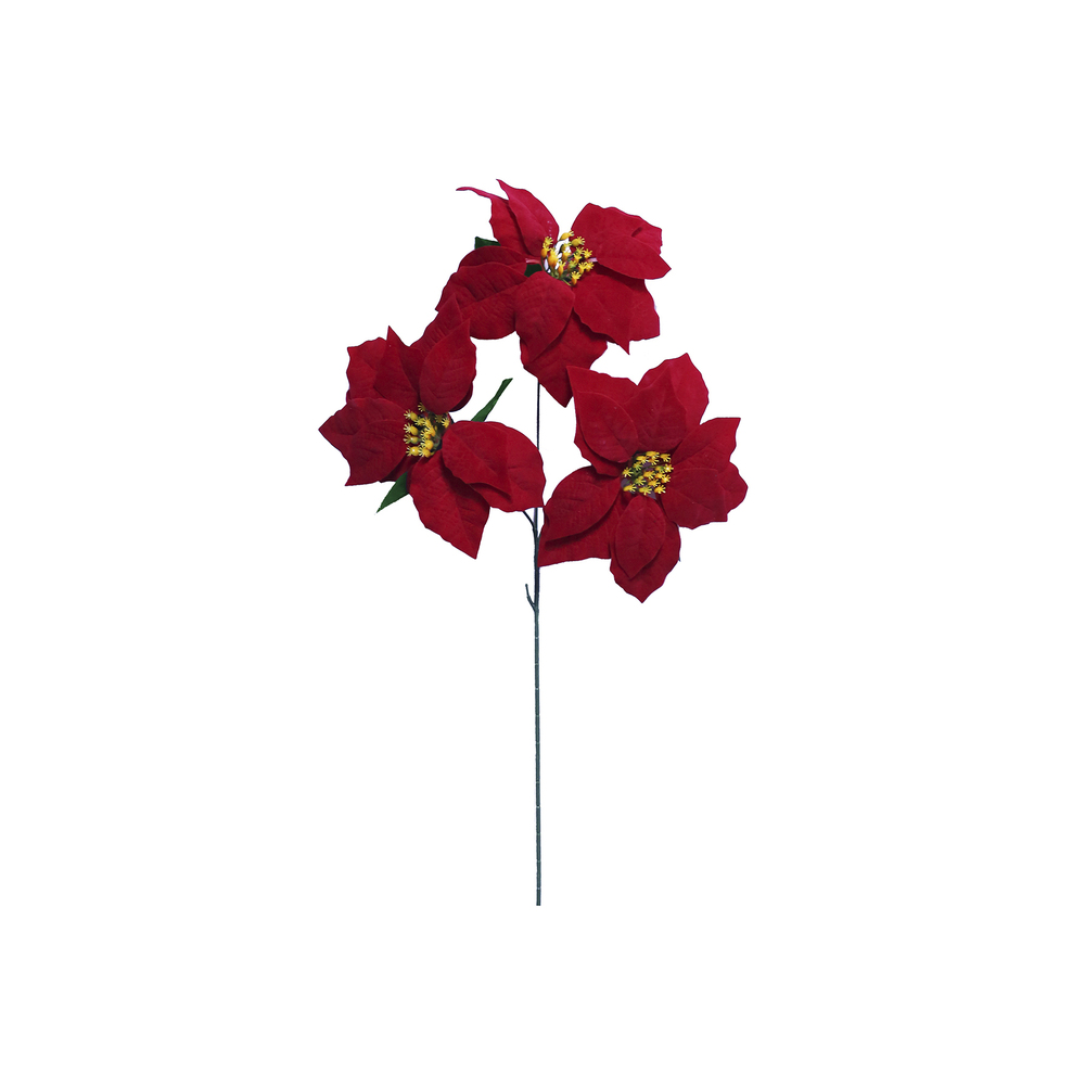 Deko-Weihnachtsstern mit 3 Bl&uuml;ten 57 cm - sortiert image number 1