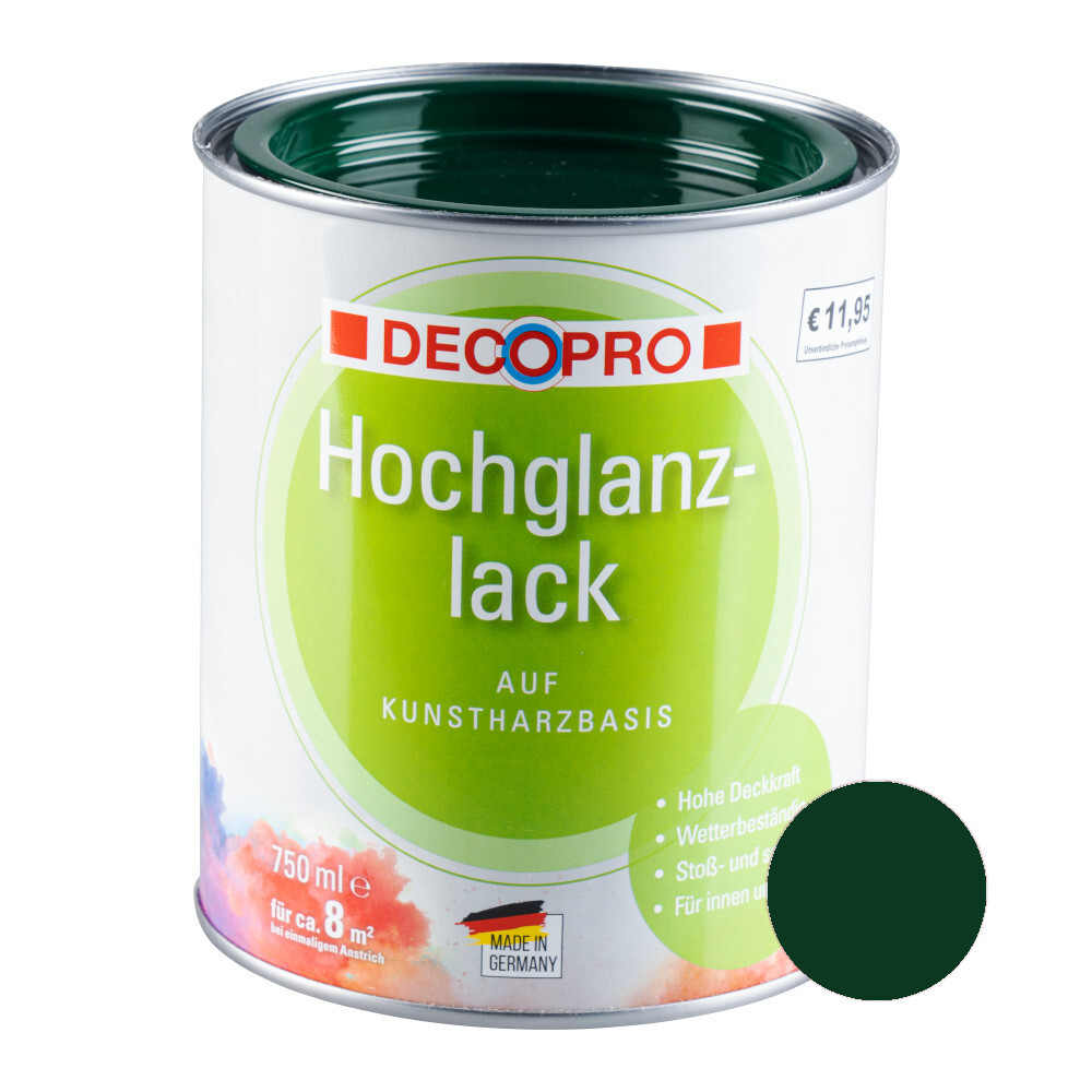 DECOPRO Hochglanzlack 750 ml moosgrün image number 0