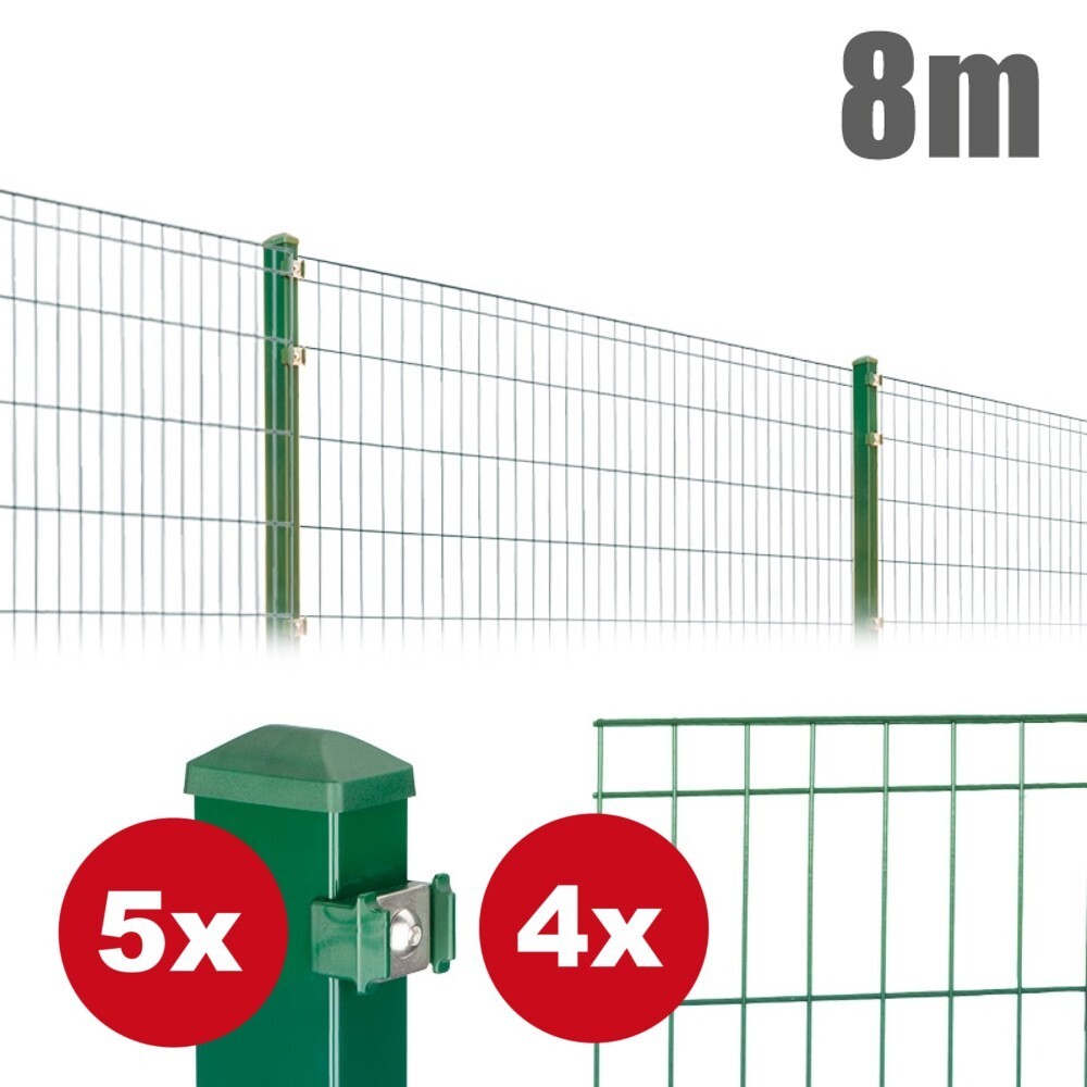 Zaunpaket MICHL ca. 1,0 m x ca. 8 m moosgr&uuml;n verzinkt pulverbeschichtet image number 0