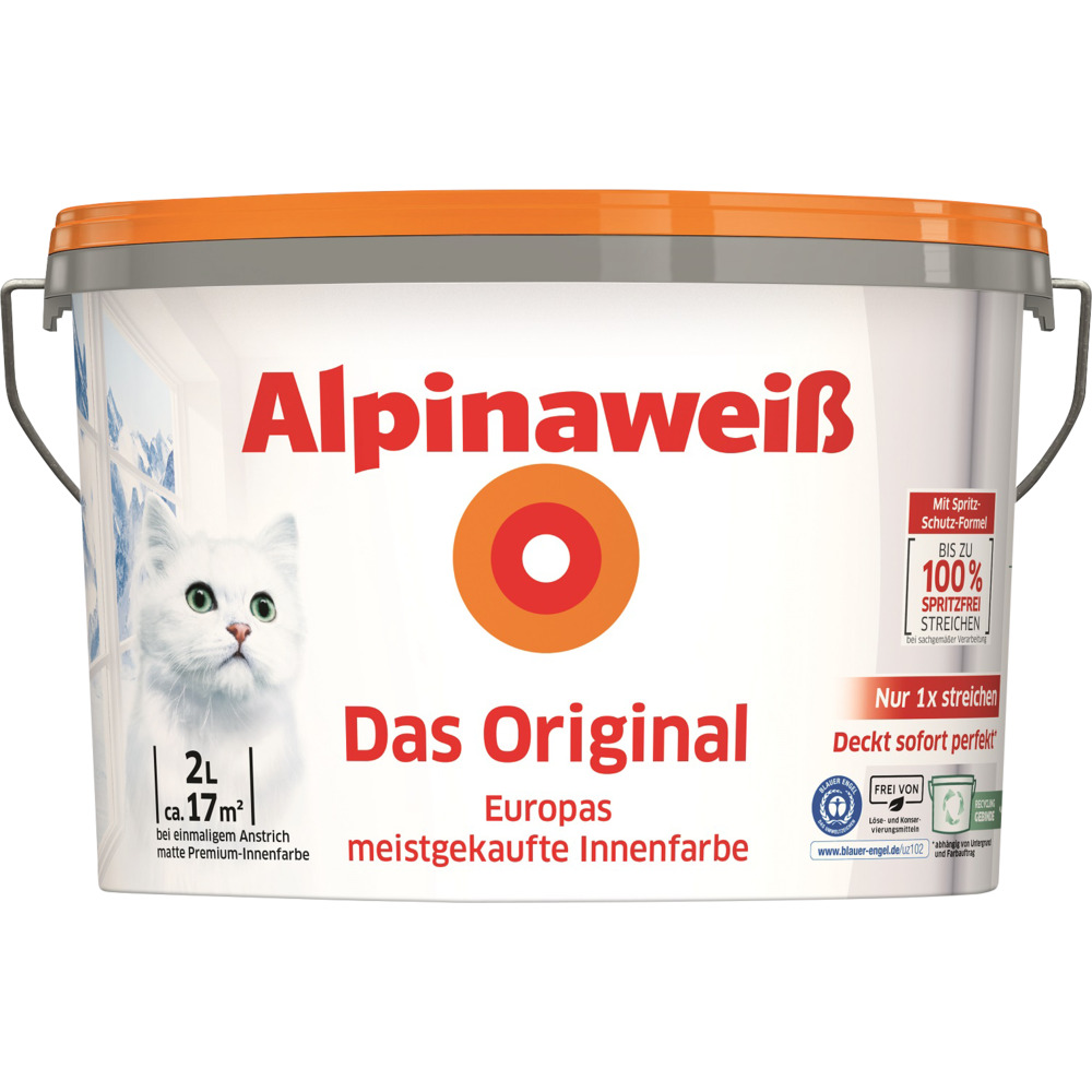 Alpinaweiß Wandfarbe 2 Liter