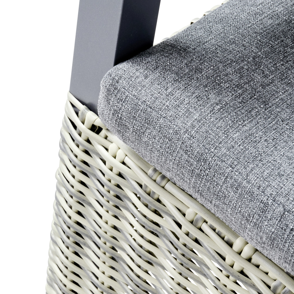 Gartensessel Polyrattan/Alu verstellbar gepolstert grau-meliert image number 7