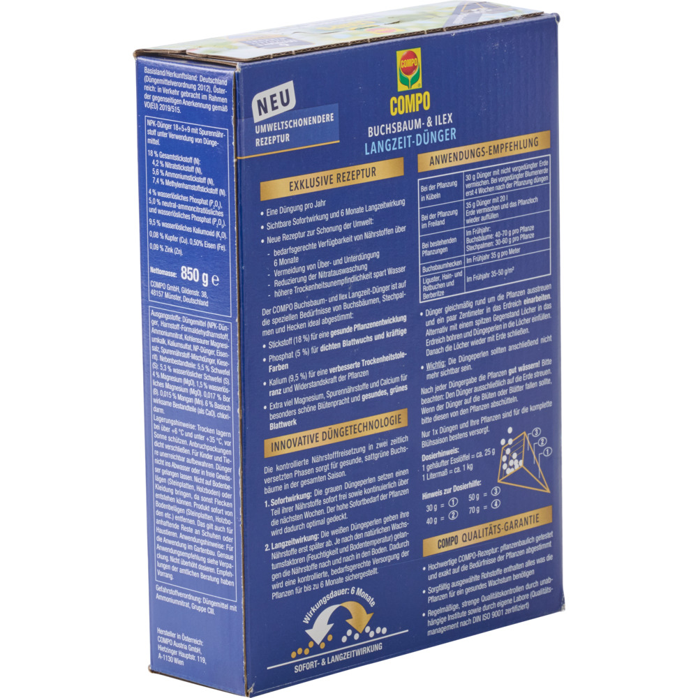 COMPO Buchsbaum- und Ilex Langzeit-D&uuml;nger 850 g image number 2