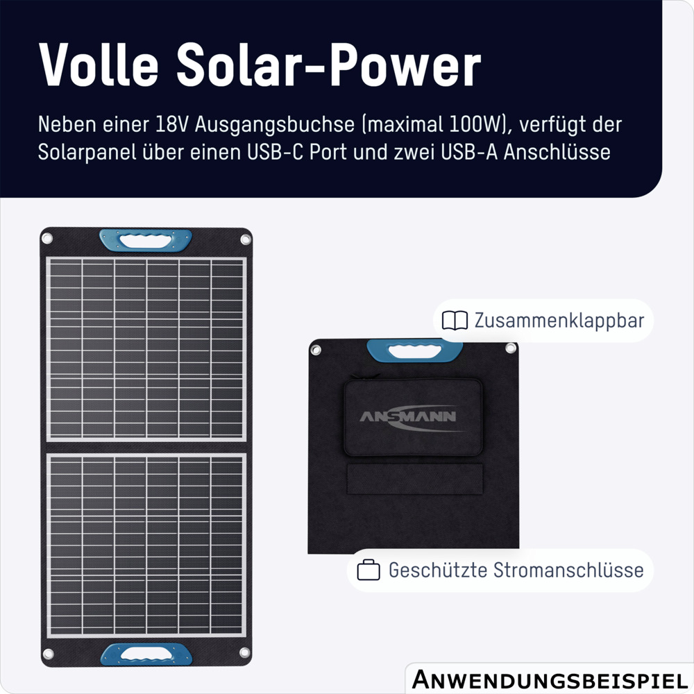 ANSMANN Faltbares Solarpanel 100 Watt image number 4