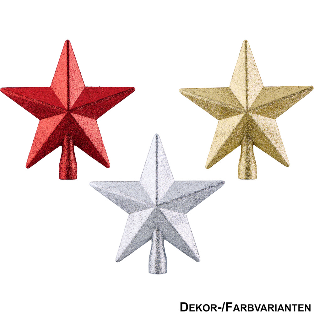 Weihnachtsbaumspitze sternförmig mit Glitter image number 1