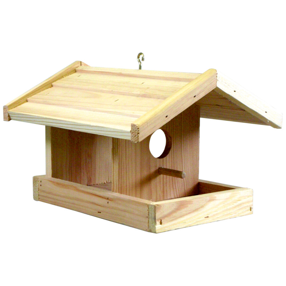 Vogelfutterhaus bemalbar aus Kiefernholz mit Haken