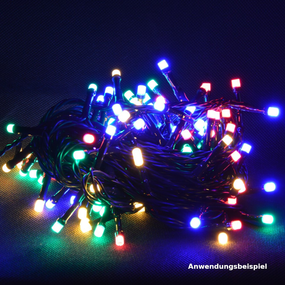 LED-Lichterkette mit 120 kaltweißem und buntem LEDs, 8 Funktionen und Timer image number 2
