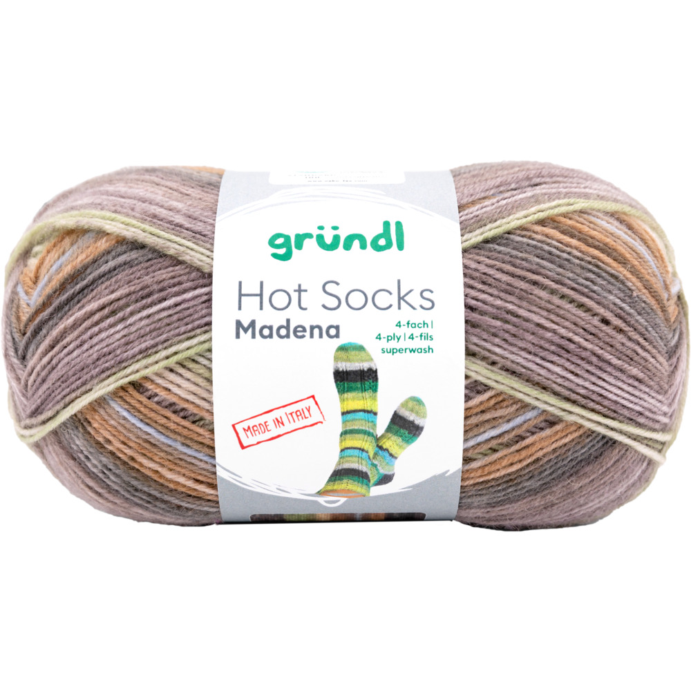 Garn Hot Socks Madena 4-fach nut-mix 100g