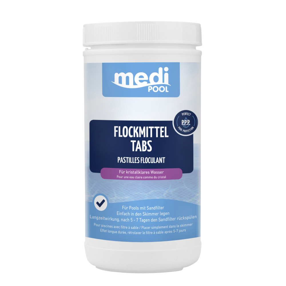 Flockmittel-Tabs 1 kg 8 x 125 g mit Kartusche