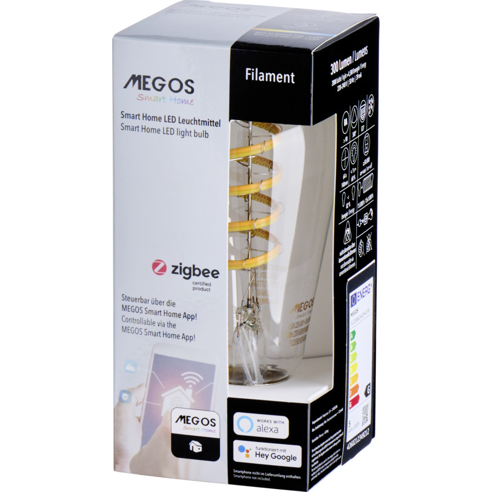 MEGOS LED Filament-Lampe 4,5 Watt mit E27 Sockel image number 1