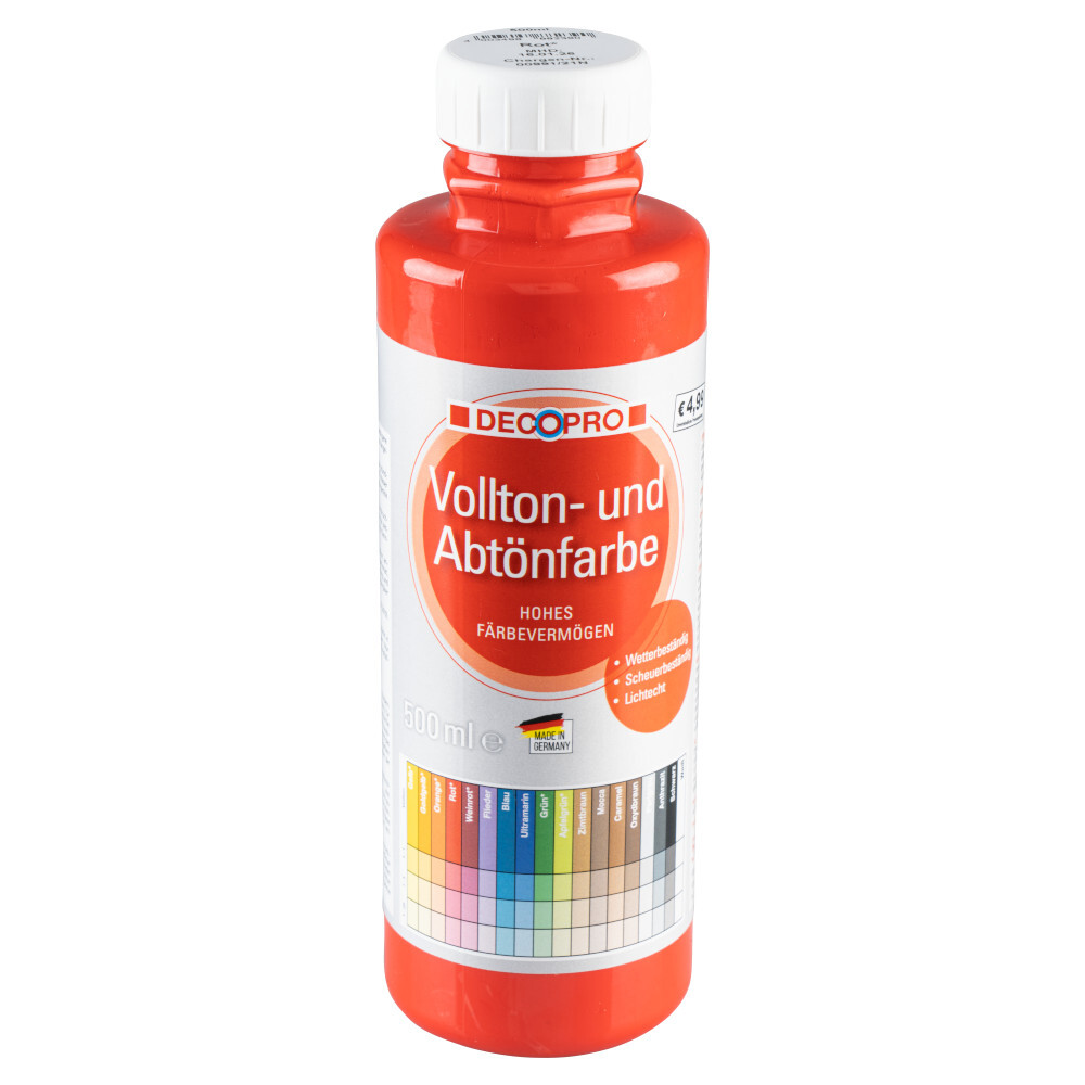 DECOPRO Vollton und Abtönfarbe 500 ml rot innen und außen image number 0
