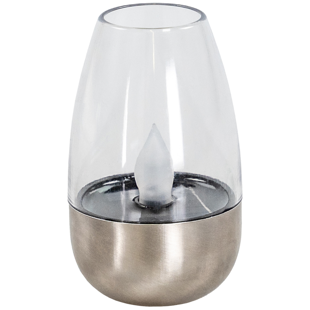 Solar-LED-Windlicht 6 cm aus Edelstahl