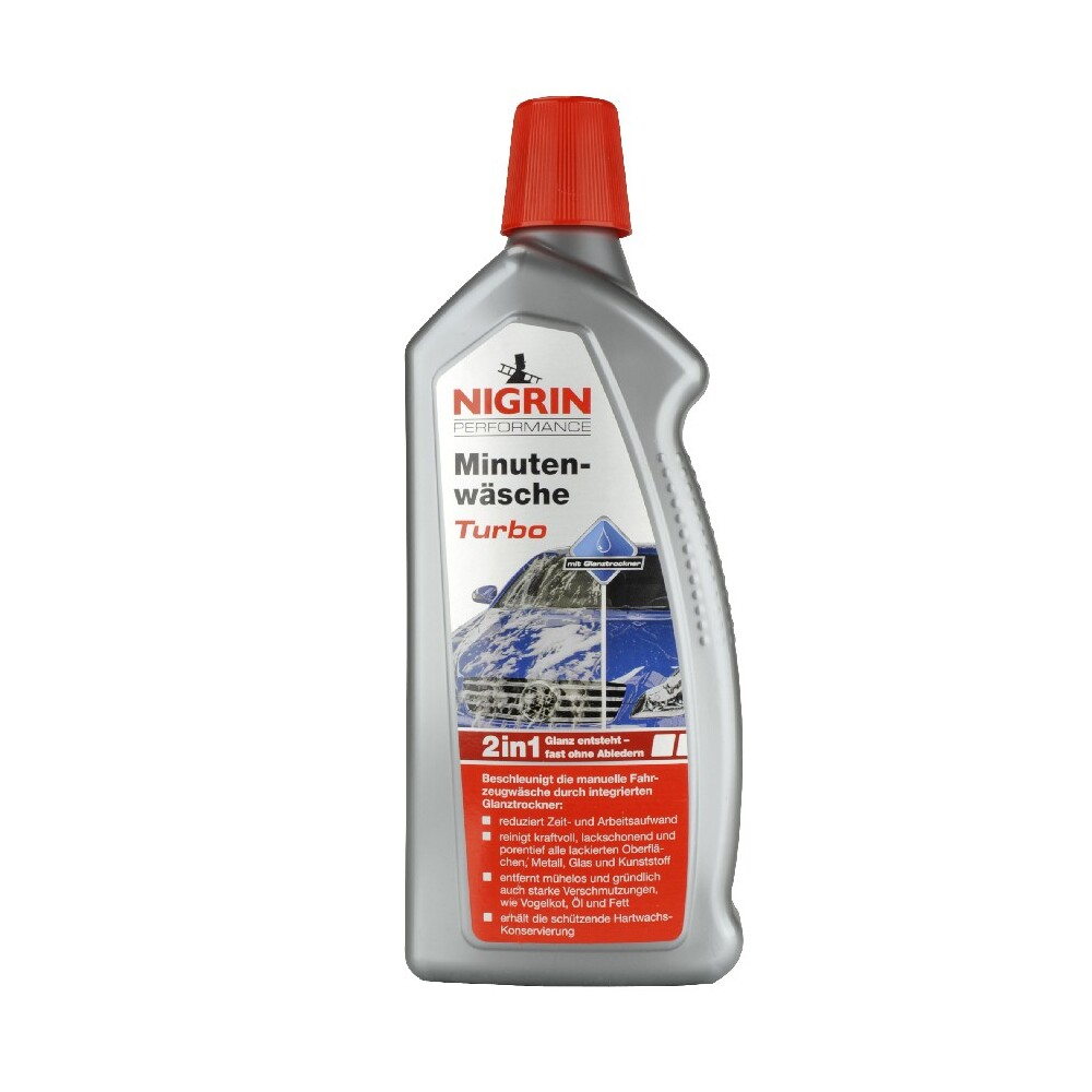 Nigrin Minutenwäsche Turbo, Autoshampoo, 1 Liter