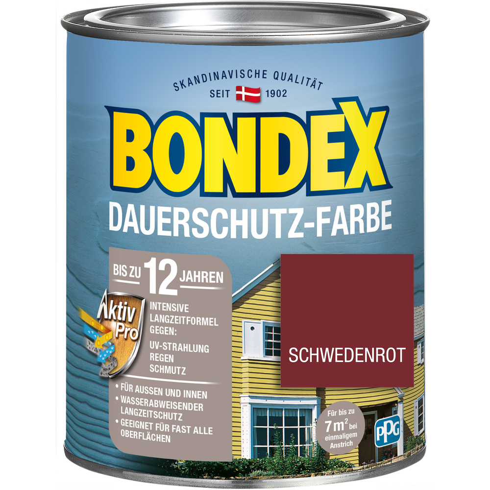 BONDEX Dauerschutz-Farbe Schwedenrot 750 ml image number 0